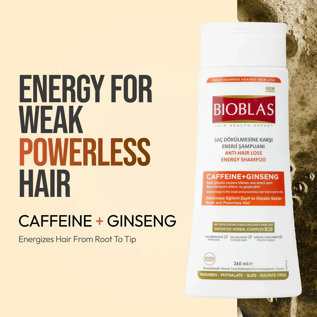 Bioblas Anti-Hair Loss Energy Shampoo (Caffeine + Ginseng)