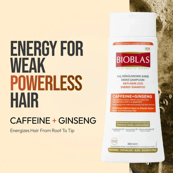 Bioblas Anti-Hair Loss Energy Shampoo (Caffeine + Ginseng)
