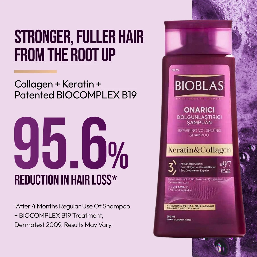 Bioblas Repairing & Volumizing Shampoo (Keratin & Collagen)