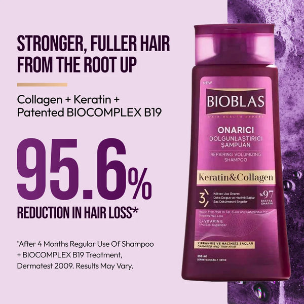 Bioblas Repairing & Volumizing Shampoo (Keratin & Collagen)